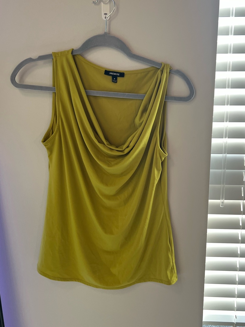 Premise Chartreuse Cowl Neck Top – Size Medium